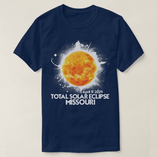 Totality Missouri 2024 Total Solar Eclipse America T-shirt (Design voorkant)