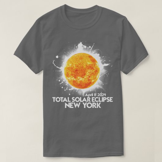 Totality New York 2024 Total Solar Eclipse America T-shirt (Design voorkant)