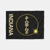 Totality Path 2024 Indiana Totale Eclipse Pocket Fleece Deken (Voorkant (Horizontaal))