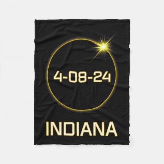 Totality Path 2024 Indiana Totale Eclipse Pocket Fleece Deken (Voorkant)