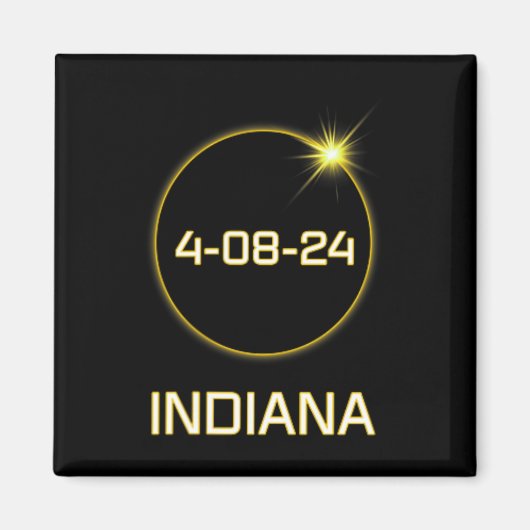 Totality Path 2024 Indiana Totale Eclipse Pocket Magneet (Voorkant)
