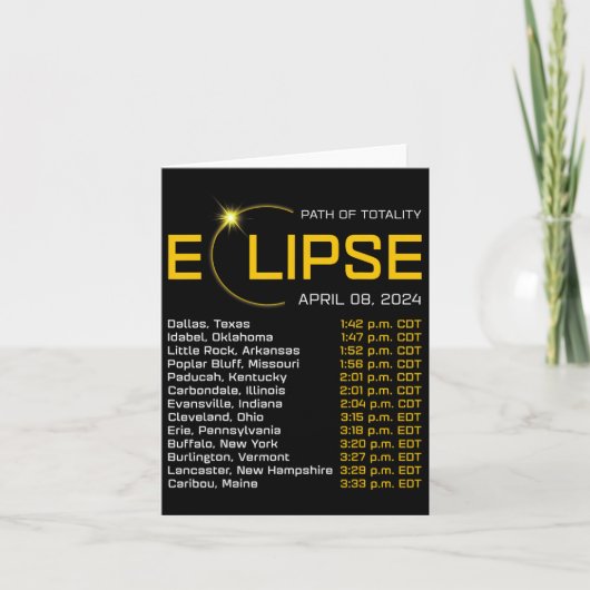 Totality Path 2024 Verduistering Kaart Totale Verd (Voorkant)
