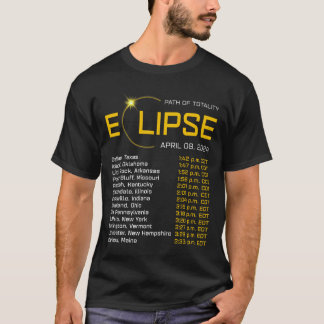 Totality Path 2024 Verduistering Kaart Totale Verd T-shirt