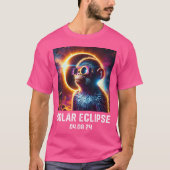 Totality Solar Eclipse 04 08 24 Monkey Astronomy L T-shirt (Voorkant)