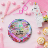 Totally 80's Bright Fun Heart Verjaardagsfeestje Papieren Bordje (Feest)