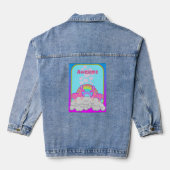 Totally 80s Leuk Neon Geïnspireerd Eenhoorn Denim Jacket (Achterkant)