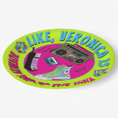 Totally 80s Retro Birthday Party Invitation Papieren Bordje (Gekanteld)