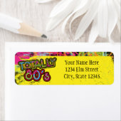 Totally 80's verjaardagsfeestje retro adreslabel etiket (Insitu)