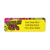 Totally 80's verjaardagsfeestje retro adreslabel etiket (Voorkant)