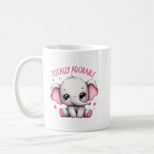 Totally Adorable Elephant Cute Art Koffiemok (Links)