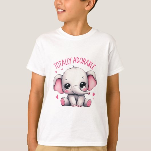 Totally Adorable Elephant Cute Art T-shirt (Voorkant)