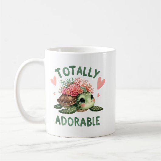 Totally Adorable Turtle Cute Art Koffiemok (Links)