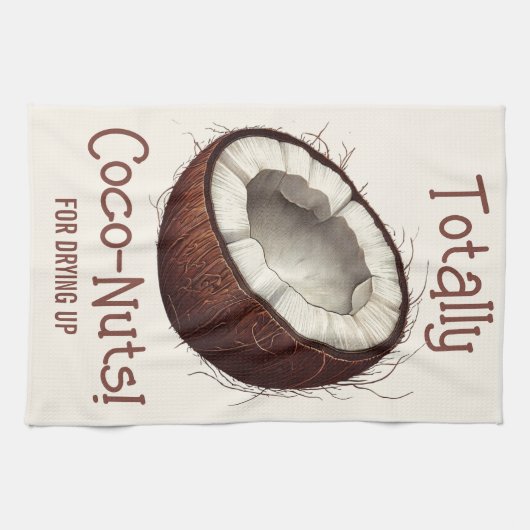 "Totally Coco-Nuts for Drying Up" Coconut Tropical Theedoek (Horizontaal)