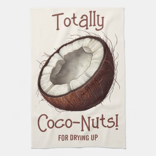"Totally Coco-Nuts for Drying Up" Coconut Tropical Theedoek (Verticaal)