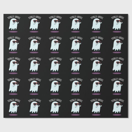Totally Ghoul Funny Ghost Pun Dark BG Cadeaupapier (Vlak)