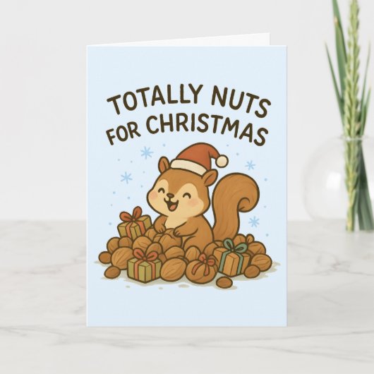 Totally Nuts - Cute Christmas Card Feestdagen Kaart (Voorkant)
