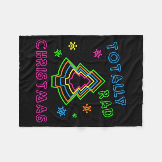 Totally Rad Christmas - 80s Retro Christmas  Fleece Deken (Voorkant (Horizontaal))