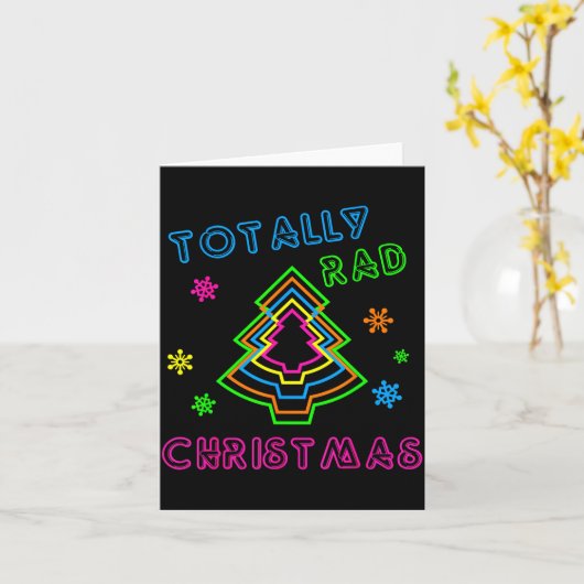 Totally Rad Christmas - 80s Retro Christmas  Kaart (Gele Bloem)