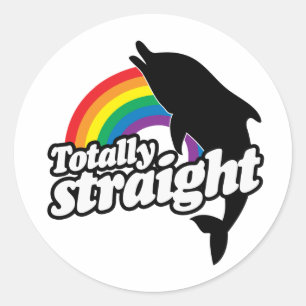 TOTALLY STRAIGHT DOLFIN -.png Ronde Sticker