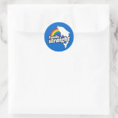 TOTALLY STRAIGHT DOLPHIN - WIT - (2).png Ronde Sticker (Tas)