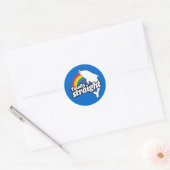TOTALLY STRAIGHT DOLPHIN - WIT - (2).png Ronde Sticker (Envelop)