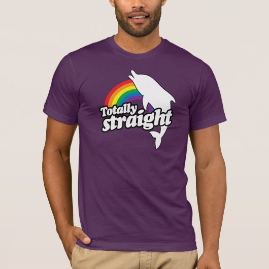 TOTALLY STRAIGHT DOLPHIN - WIT - (2).png T-shirt (Voorkant)