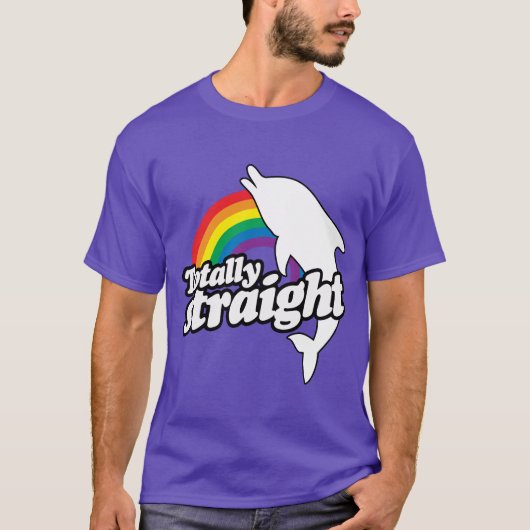 TOTALLY STRAIGHT DOLPHIN - WIT - (2).png T-shirt (Voorkant)