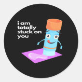 Totally Stuck On You Bold Romantic Style  Ronde Sticker (Voorkant)