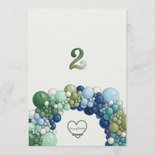 Totally Two-buillar, Surf 2nd Birthday Kaart (Achterkant)