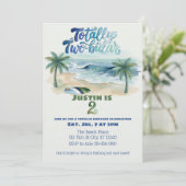 Totally Two-buillar, Surf 2nd Birthday Kaart (Staand voorkant)