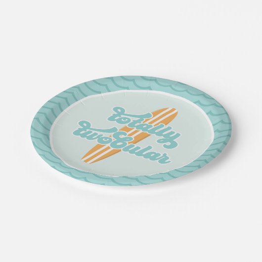 Totally Twobular Surf Beach 2e verjaardag Papieren Bordje (Gekanteld)