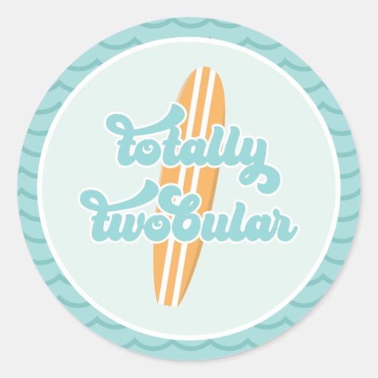 Totally Twobular Surf Beach 2e verjaardag Ronde Sticker (Voorkant)