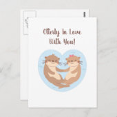 Totally Verliefd Op Jou, Cute Otter Love Puns Briefkaart (Voorkant / Achterkant)