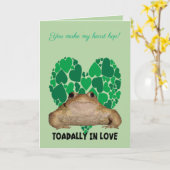 Totally Verliefde Kikker Liefhebber Valentijn Kaart (Gele Bloem)