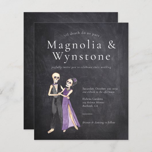 Totdat de Dood ons deelneemt Skeleton Wedding Uitn (Voorkant / Achterkant)