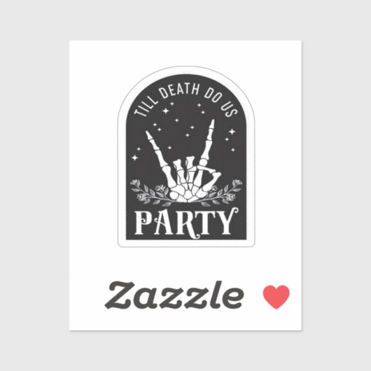 Totdat de Dood Ons Feest Vier Bachelorette Hallowe Sticker (Vel)