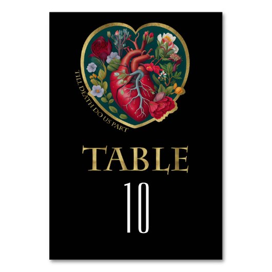 Totdat de dood ons scheidt Gothic hart gouden Hall Kaart (Achterkant)