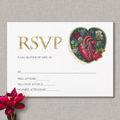 Totdat de dood ons scheidt Gothic hart gouden Hall RSVP Kaartje