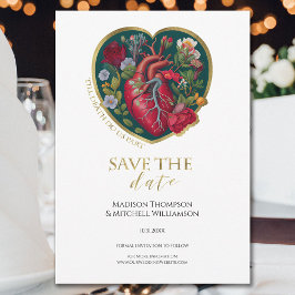 Totdat de dood ons scheidt Gothic hart gouden Hall Save The Date