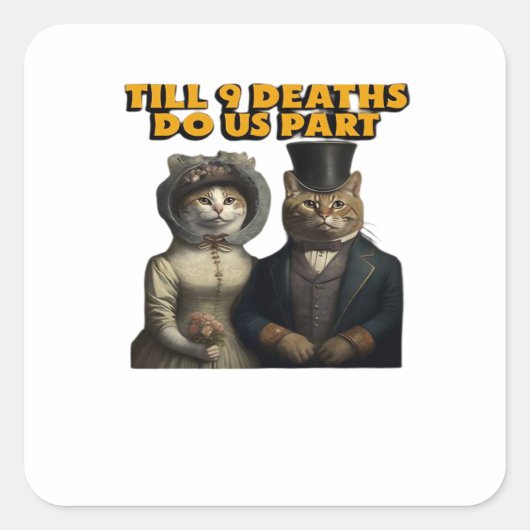 Totdat de Dood Ons Scheidt Klassiek Vierkante Sticker (Voorkant)