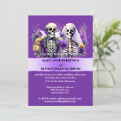 Totdat de dood ons scheidt paarse gele roos bruids kaart (Staand voorkant)