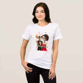 Totdat de Dood Ons Scheidt Skelet Koppelontwerp Tri-Blend Shirt (Voorkant volledig)