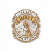 Totdat het stil is op Halloween pompoen skelet Hal Sticker (Voorkant)