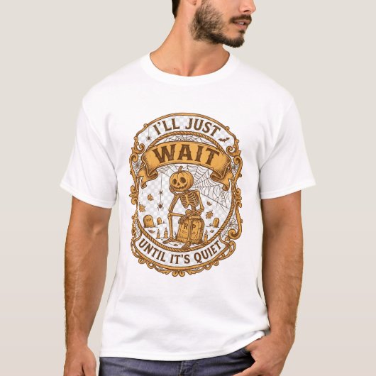 Totdat het stil is Pompoen Skelet Hallo T-shirt (Voorkant)