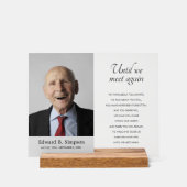 Totdat we elkaar weer herdenkingsdienst ontmoeten acryl bord (Voorkant)