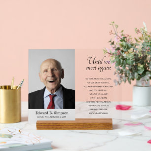 Totdat we elkaar weer herdenkingsdienst ontmoeten  acryl bord