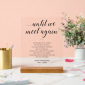 Totdat we elkaar weer ontmoeten begrafenisgedicht  acryl bord (Huwelijk)