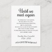 Totdat we elkaar weer ontmoeten begrafenisgedicht informatiekaartje (Voorkant)