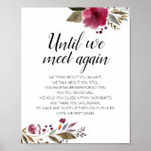 Totdat we elkaar weer ontmoeten bordeauxrode bloem poster (Voorkant)