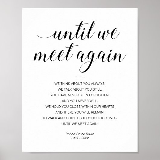 Totdat we elkaar weer ontmoeten, elegant begrafeni poster (Voorkant)